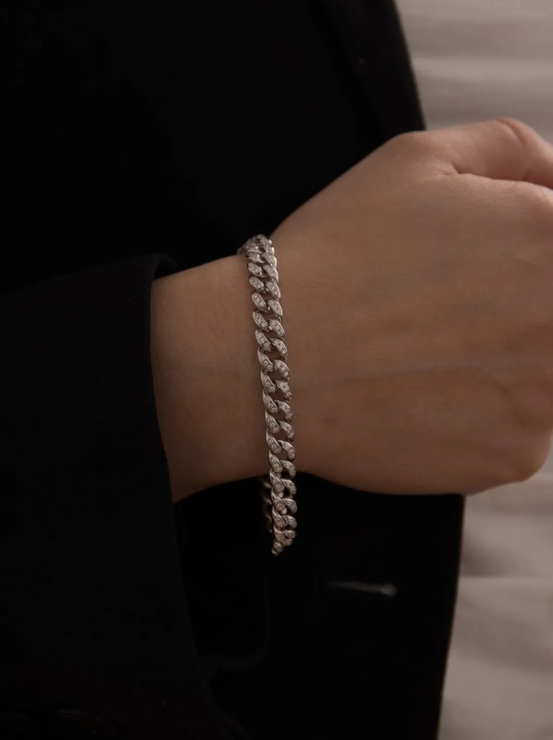Pulseras Brillantes | LINEARGENT Pulseras brillantes trenzada con circonita