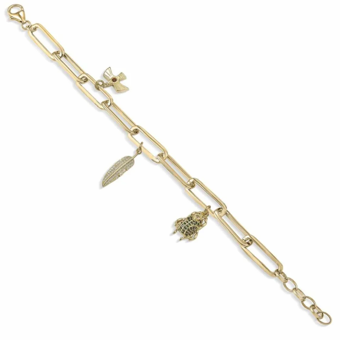 Pulseras Con Colgantes | LINEARGENT Pulseras con colgantes diseño de eslabones dorados