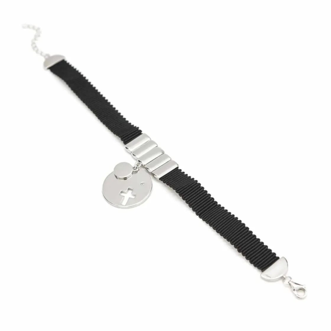 Pulseras Con Colgantes | LINEARGENT Pulseras con colgantes diseño de medalla y nylon