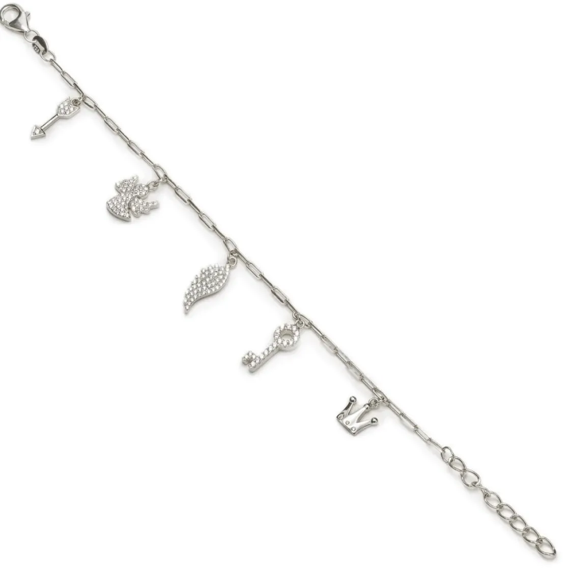 Pulseras Con Colgantes | Pulseras Finas | LINEARGENT Pulseras con colgantes motivos navideños con circonitas