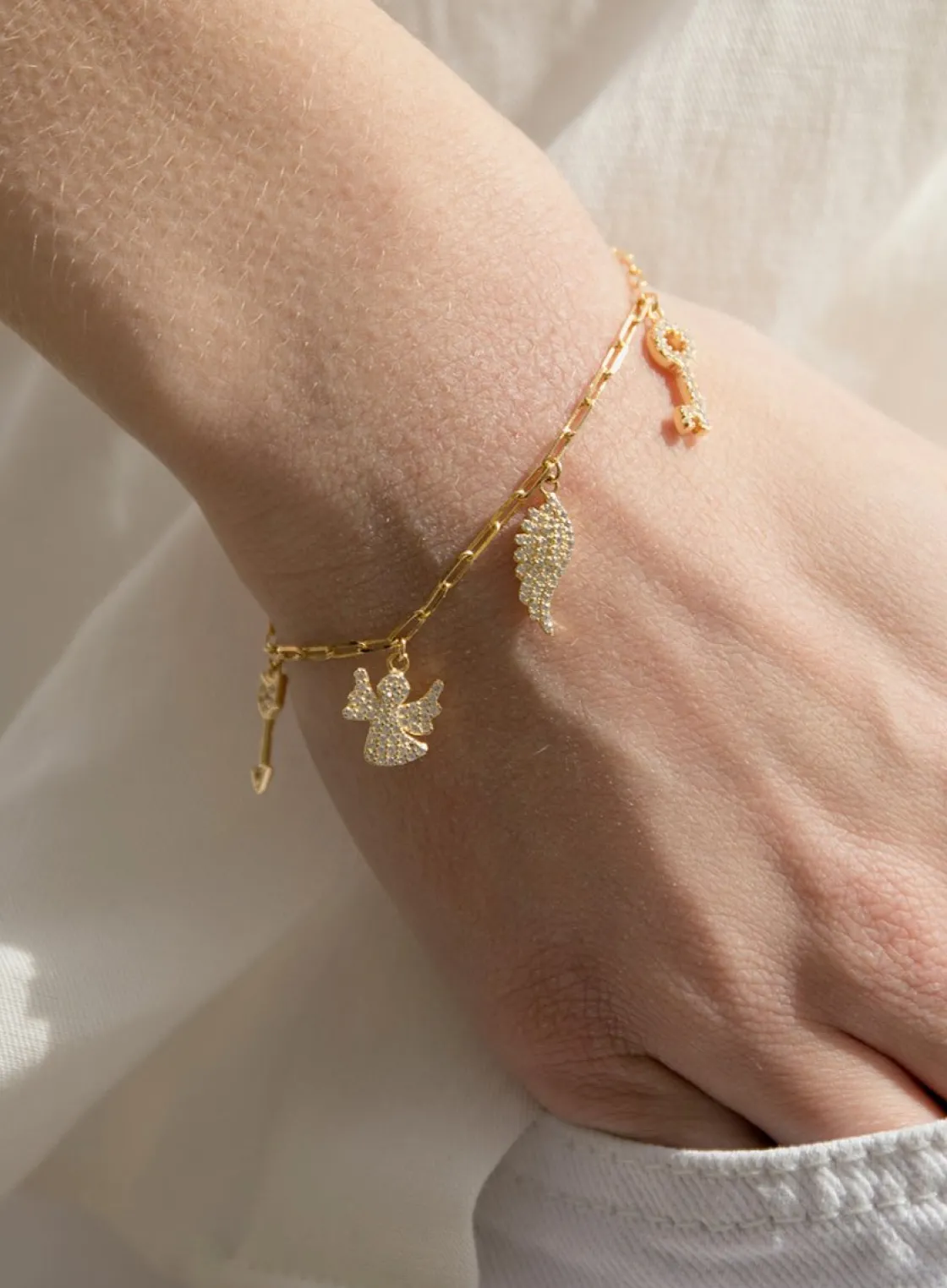 Pulseras Con Colgantes | Pulseras Finas | LINEARGENT Pulseras con colgantes motivos navideños con circonitas