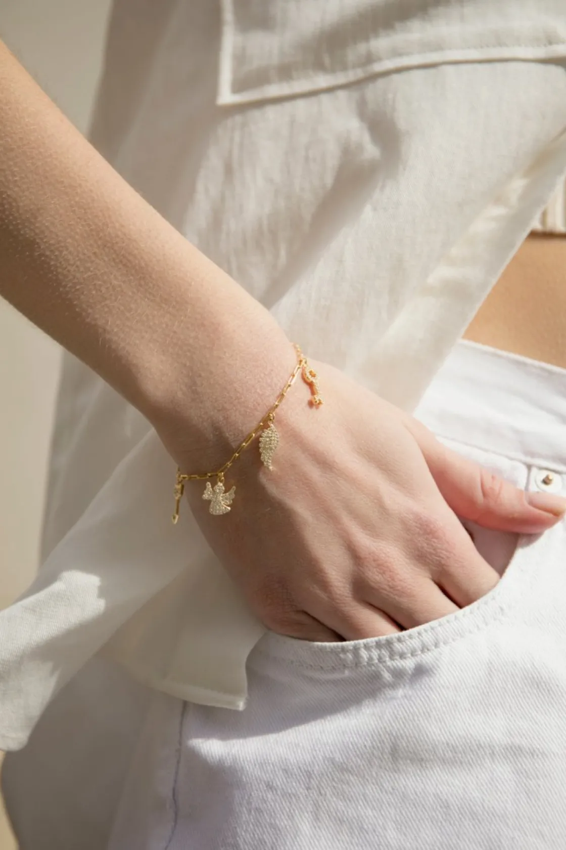 Pulseras Con Colgantes | Pulseras Finas | LINEARGENT Pulseras con colgantes motivos navideños con circonitas