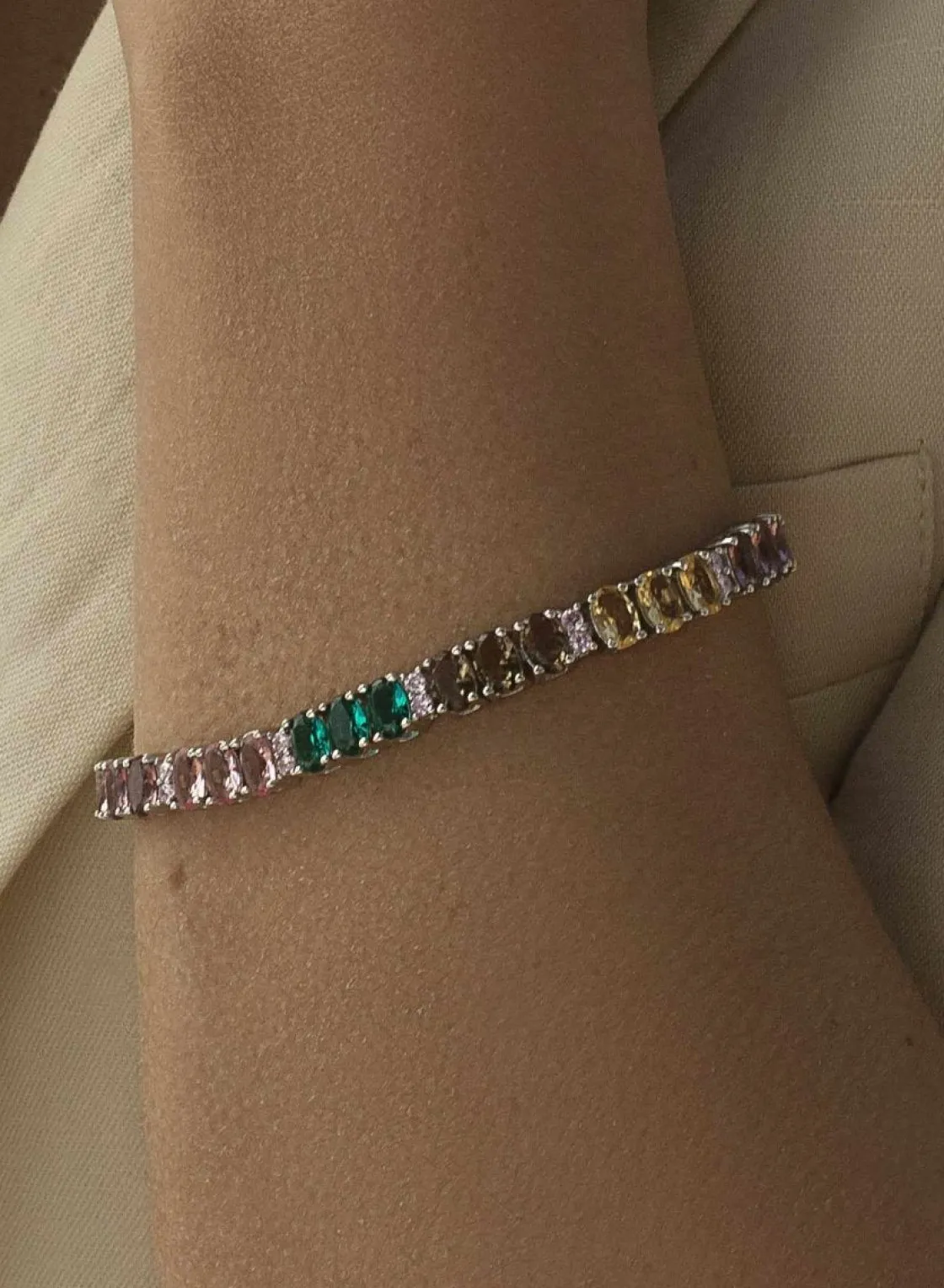 Pulseras Con Piedras | Pulsera Riviere | LINEARGENT Pulseras con piedras brillantes y circonitas