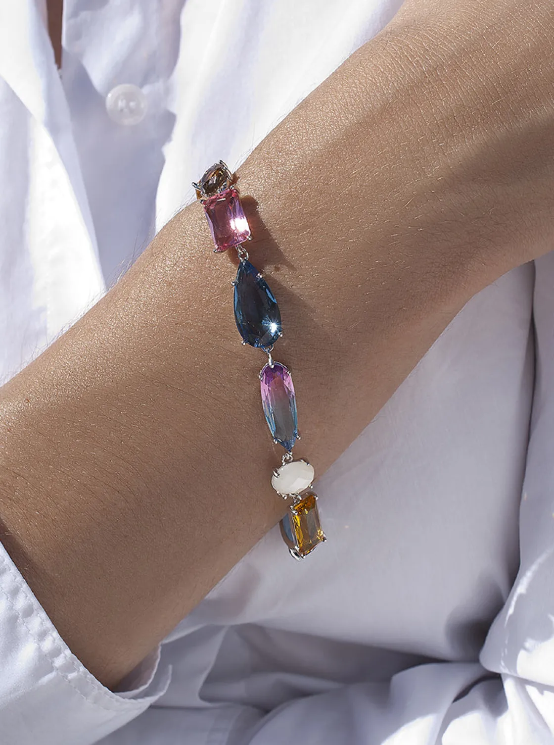 Pulseras Con Piedras | LINEARGENT Pulseras con piedras con diseño gemas tono degradado