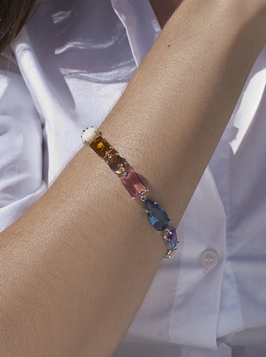 Pulseras Con Piedras | LINEARGENT Pulseras con piedras con diseño gemas tono degradado