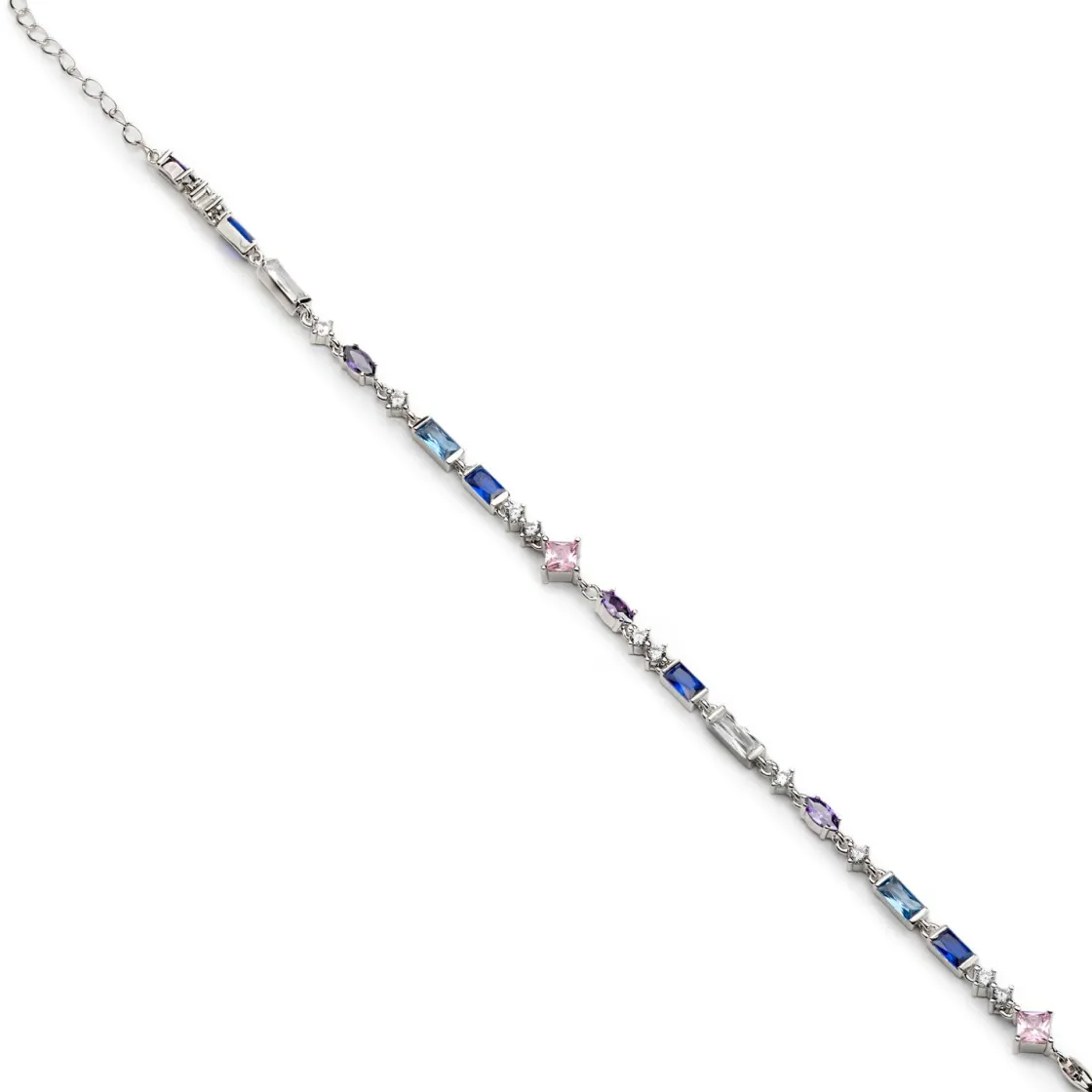 Pulseras Con Piedras | LINEARGENT Pulseras con piedras de colores de plata en tonos frios