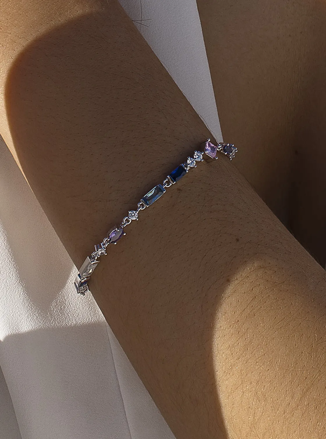 Pulseras Con Piedras | LINEARGENT Pulseras con piedras de colores de plata en tonos frios