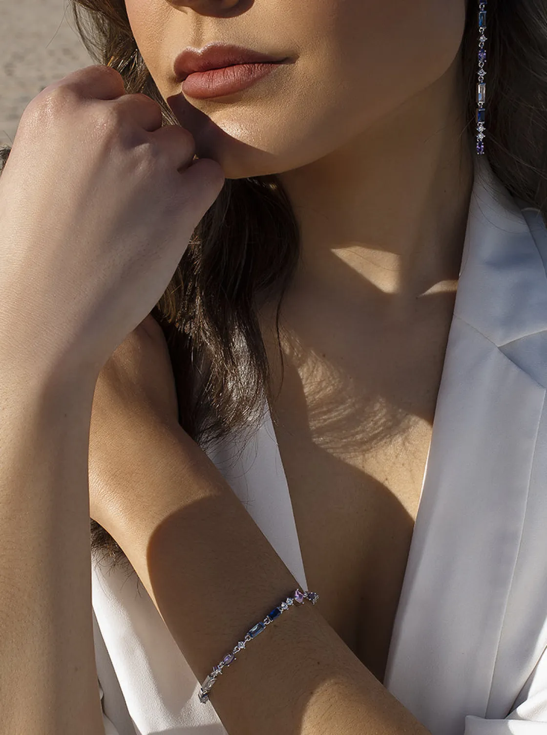 Pulseras Con Piedras | LINEARGENT Pulseras con piedras de colores de plata en tonos frios