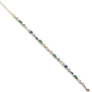 Pulseras Con Piedras | LINEARGENT Pulseras con piedras de colores de plata en tonos multicolor