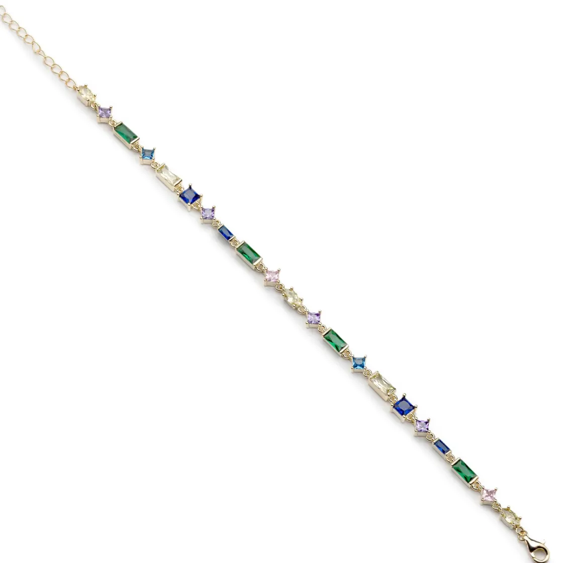 Pulseras Con Piedras | LINEARGENT Pulseras con piedras de colores de plata en tonos multicolor