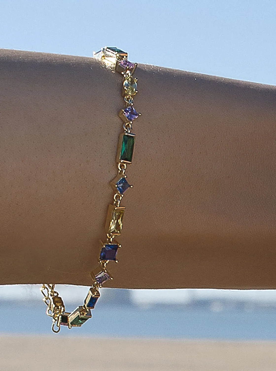 Pulseras Con Piedras | LINEARGENT Pulseras con piedras de colores de plata en tonos multicolor