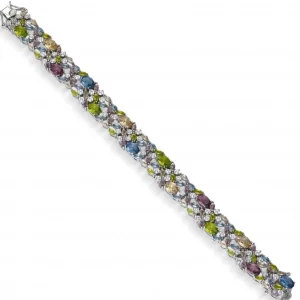 Pulseras Con Piedras | LINEARGENT Pulseras con piedras de colores en tono verde manzana champagne y azul