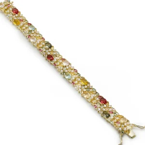 Pulseras Con Piedras | LINEARGENT Pulseras con piedras de colores en tonos amarillos azules y circonita blanca