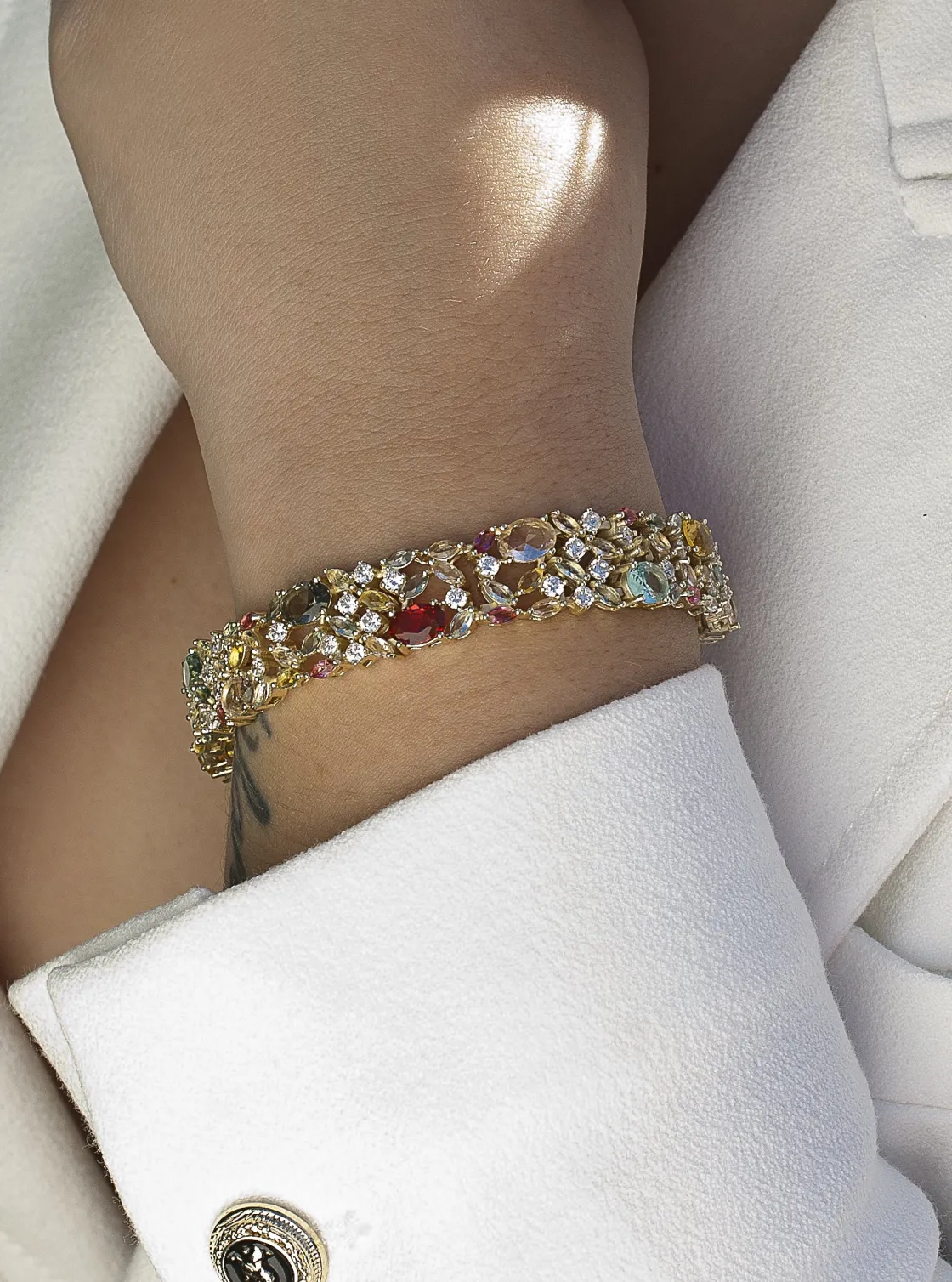 Pulseras Con Piedras | LINEARGENT Pulseras con piedras de colores en tonos amarillos azules y circonita blanca