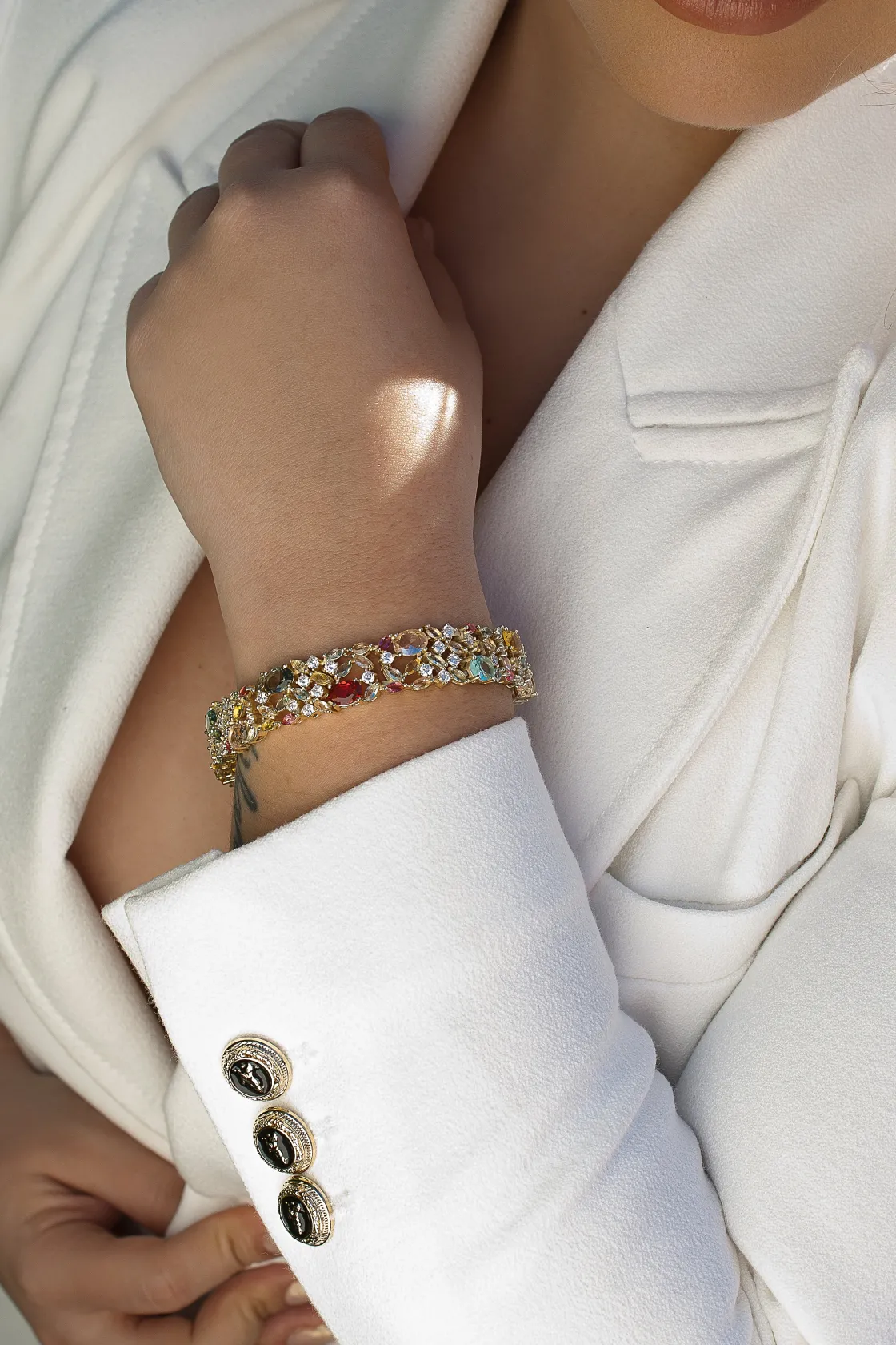 Pulseras Con Piedras | LINEARGENT Pulseras con piedras de colores en tonos amarillos azules y circonita blanca