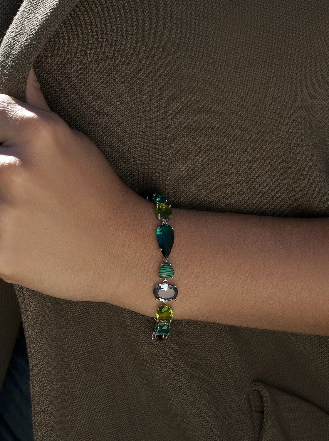 Pulseras Con Piedras | LINEARGENT Pulseras con piedras diseño tonos verdes y azúl