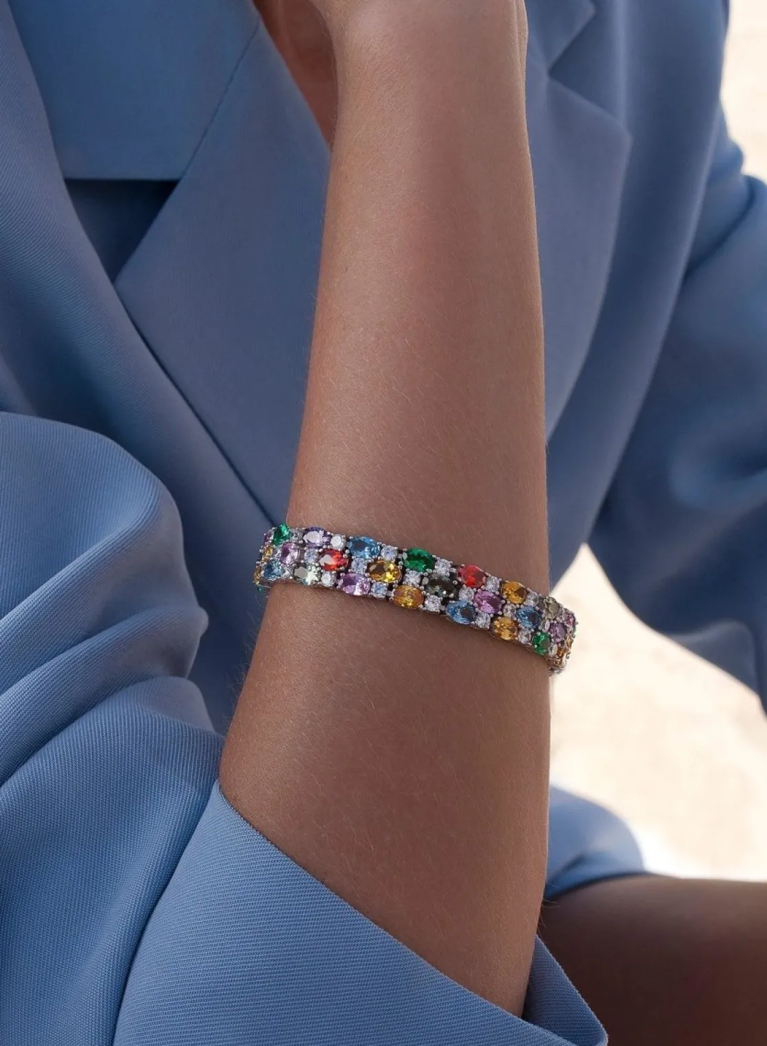 Pulseras Con Piedras | LINEARGENT Pulseras con piedras en plata diseño multicolor