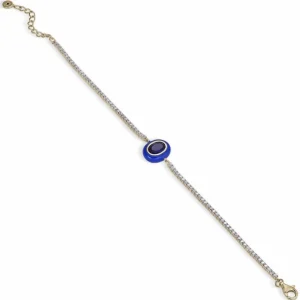Pulseras Con Piedras | LINEARGENT Pulseras con piedras en plata esmalte azul oscuro