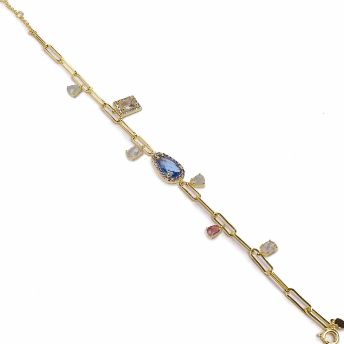Pulseras Con Piedras | LINEARGENT Pulseras con piedras estilo paper clip con charms