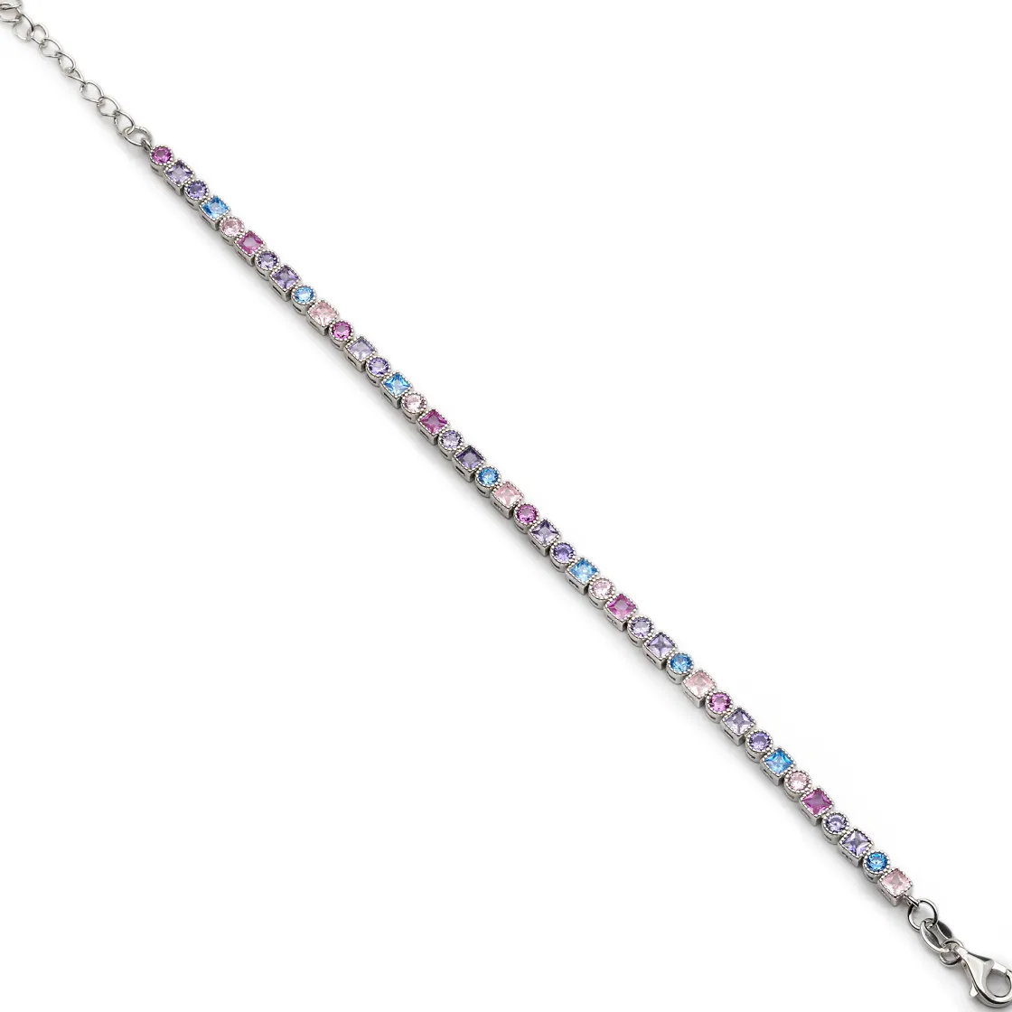 Pulseras Con Piedras | LINEARGENT Pulseras con piedras estilo riviere diseño multicolor