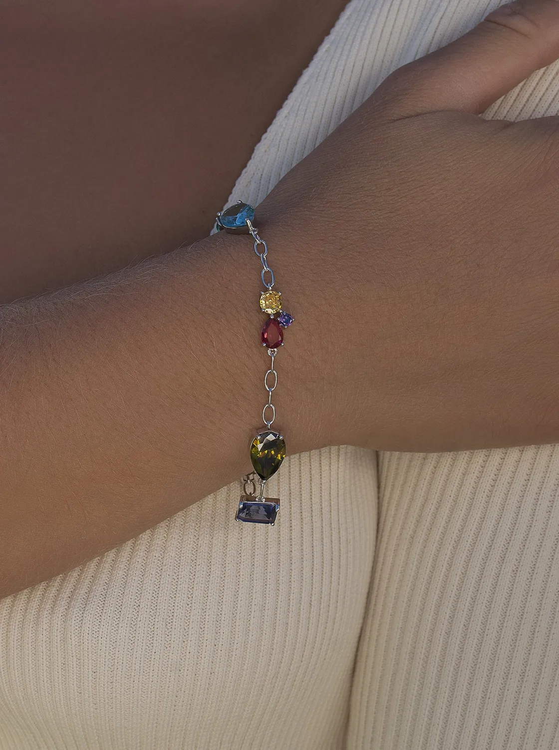 Pulseras Con Piedras | LINEARGENT Pulseras con piedras multi forma dispuestas aleatoriamente