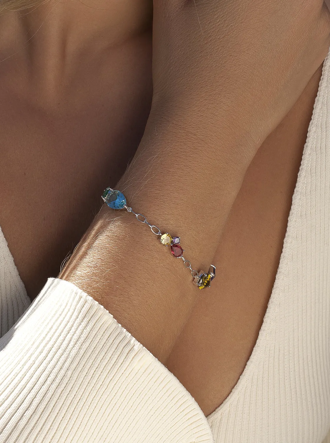 Pulseras Con Piedras | LINEARGENT Pulseras con piedras multi forma dispuestas aleatoriamente