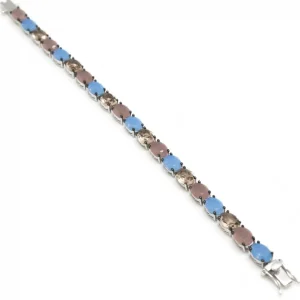Pulseras Con Piedras | Pulsera Riviere | LINEARGENT Pulseras con piedras talla oval estilo riviere