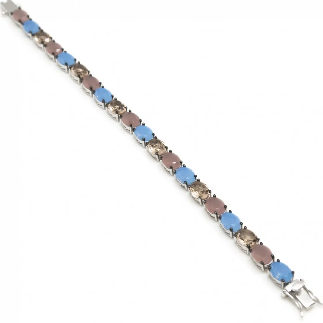 Pulseras Con Piedras | Pulsera Riviere | LINEARGENT Pulseras con piedras talla oval estilo riviere