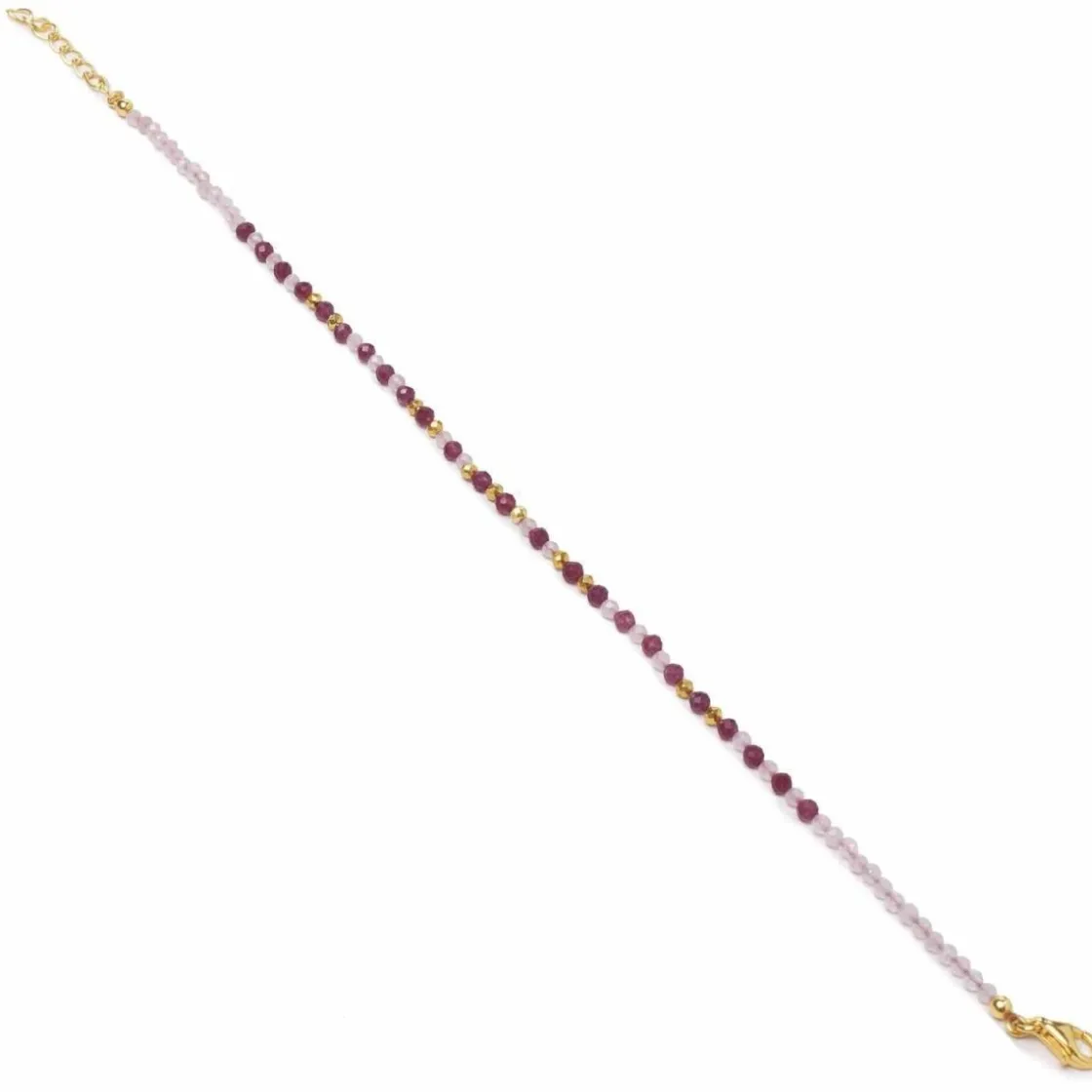 Pulsera De Bolas | Pulseras Con Piedras | LINEARGENT Pulseras de bolas finas compuestas por cuarzo rosa