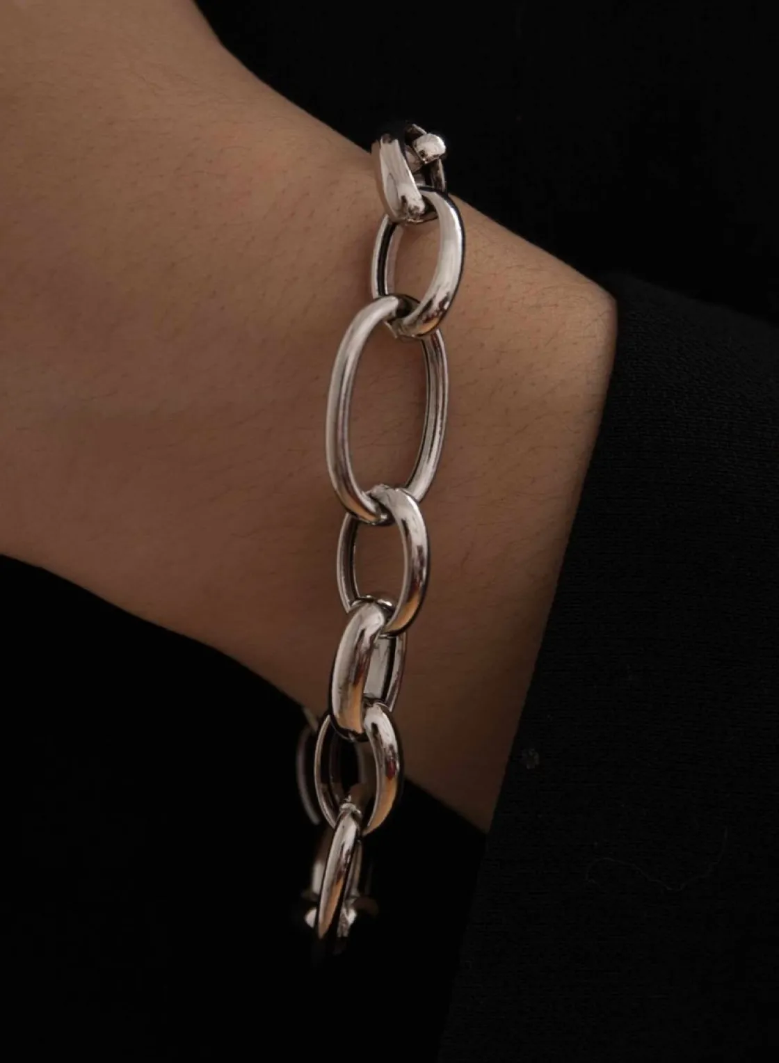 Pulsera Eslabones Plata | LINEARGENT Pulseras eslabones plata diseño en dos tamaños