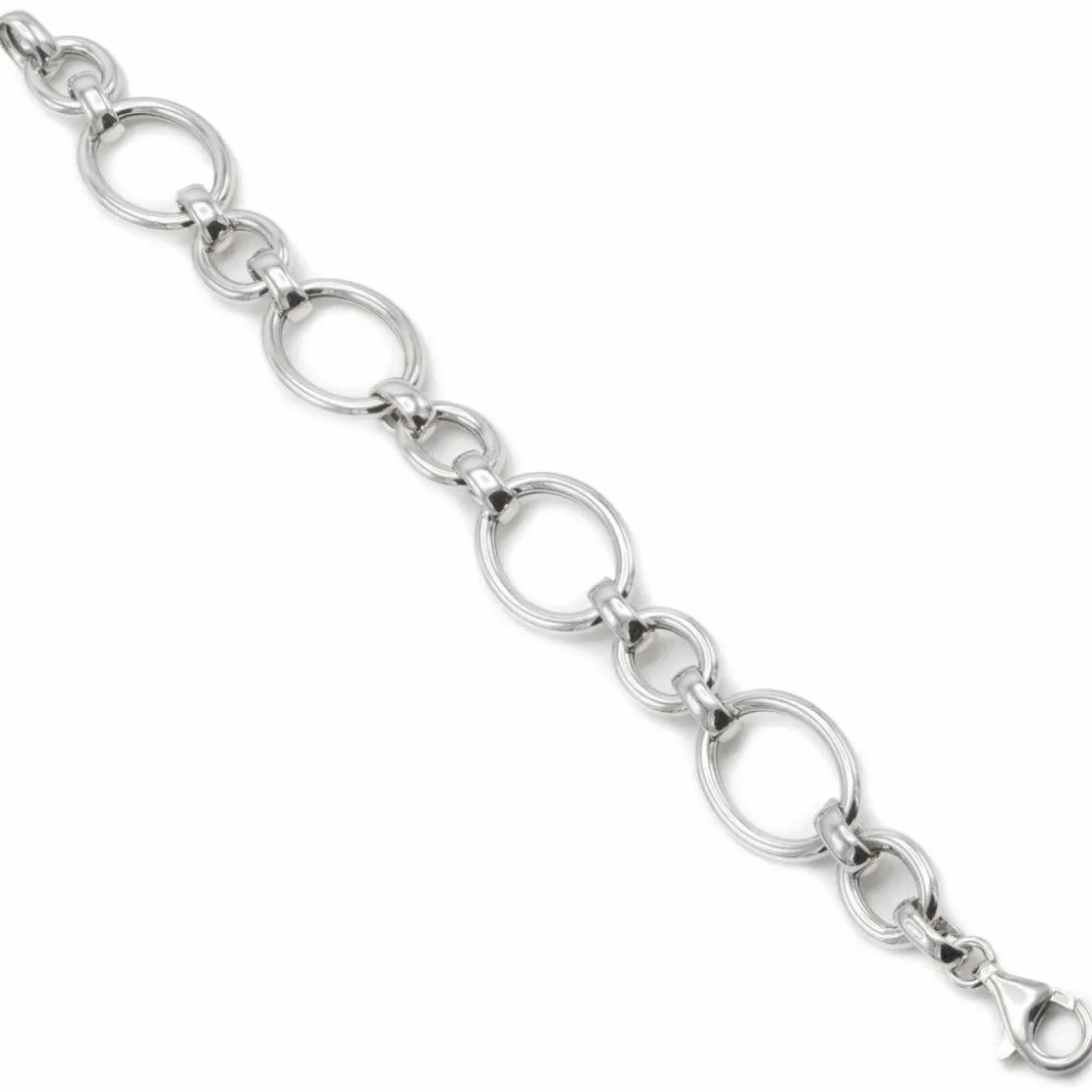 Pulsera Eslabones Plata | LINEARGENT Pulseras eslabones plata lisa redonda y fina