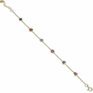 Pulseras Finas | LINEARGENT Pulseras finas bañadas en oro con charms multi forma