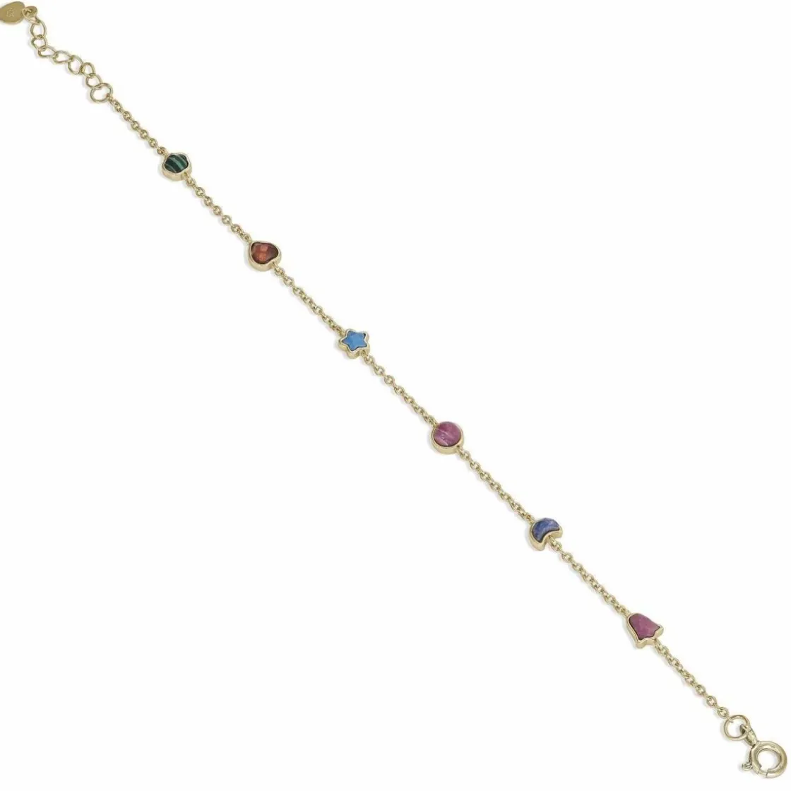 Pulseras Finas | LINEARGENT Pulseras finas bañadas en oro con charms multi forma