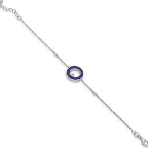 Pulseras Finas | LINEARGENT Pulseras finas con círculo central de lapislázuli