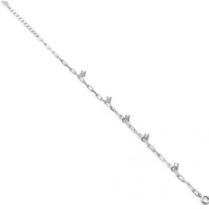 Pulseras Con Colgantes | Pulseras Finas | LINEARGENT Pulseras finas de plata con circonitas colgantes estilo cadena