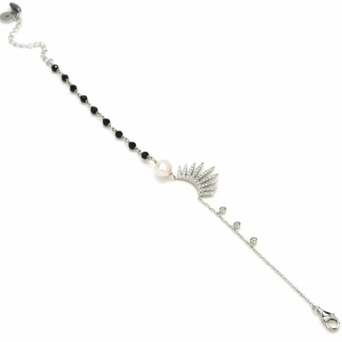 Pulseras Con Colgantes | Pulseras Finas | LINEARGENT Pulseras finas de plata con motivo irregular y circonitas