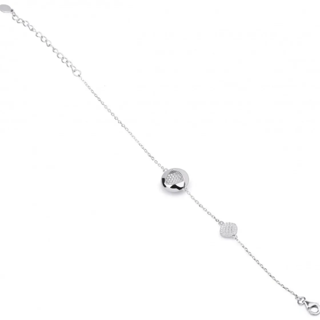 Pulseras Finas | LINEARGENT Pulseras finas de plata con silueta triangular y circonitas