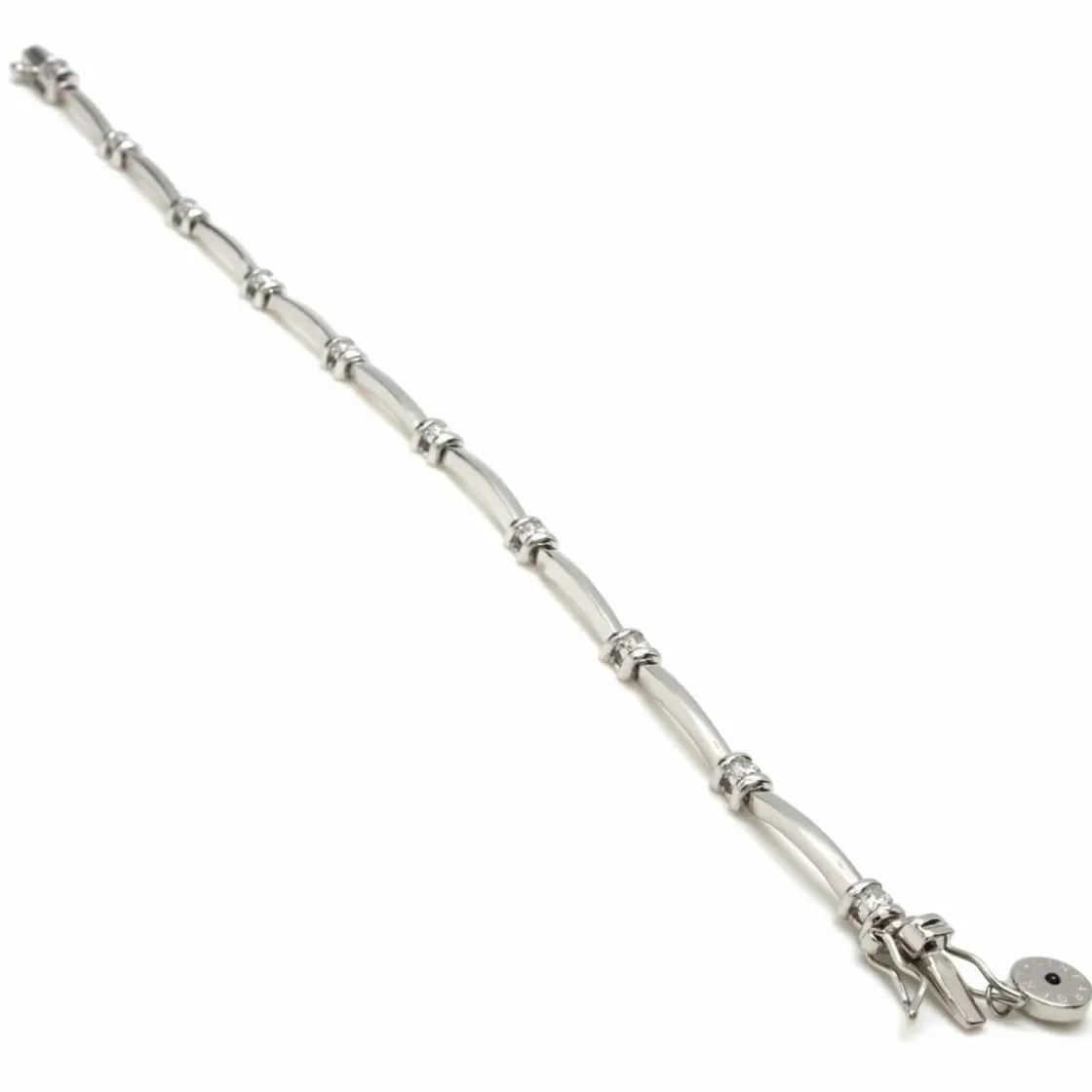 Pulseras Brillantes | Pulseras Finas | LINEARGENT Pulseras finas de plata diseño circonita intercalada