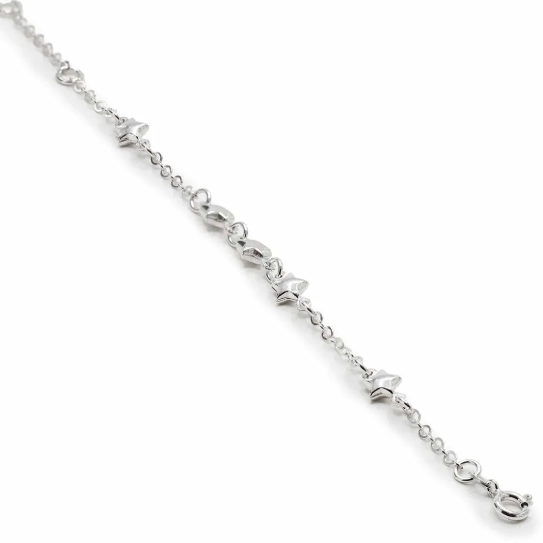 Pulseras Finas | LINEARGENT Pulseras finas de plata diseño estrellas con volumen