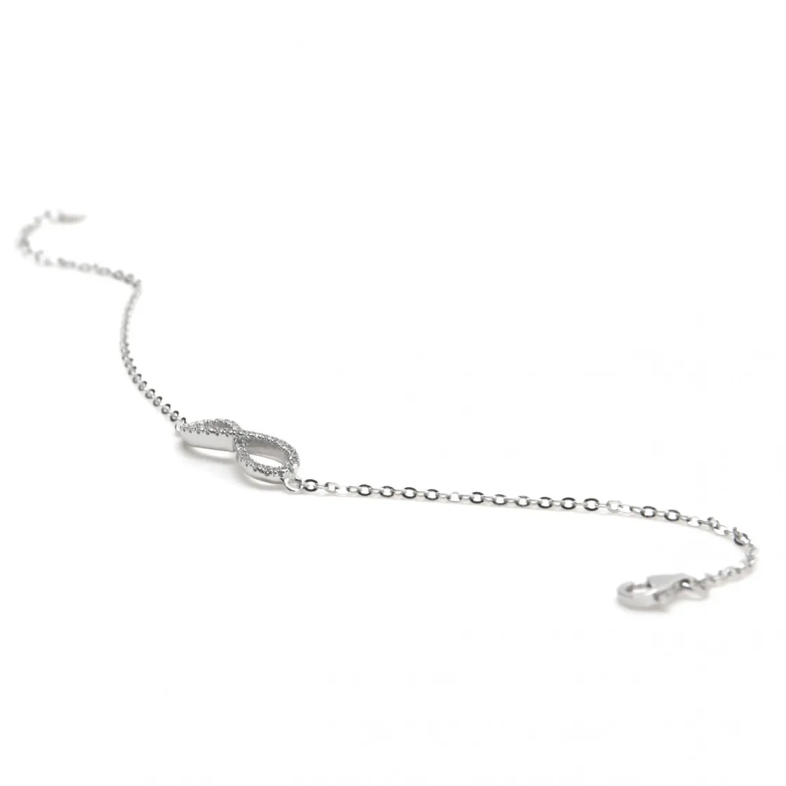 Pulseras Finas | LINEARGENT Pulseras finas de plata diseño infinito con circonitas
