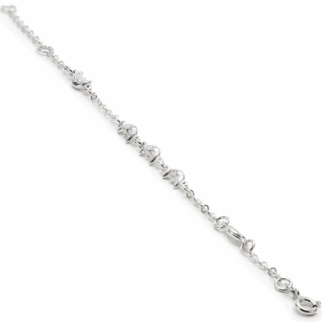Pulseras Finas | LINEARGENT Pulseras finas de plata diseño lunas con volumen