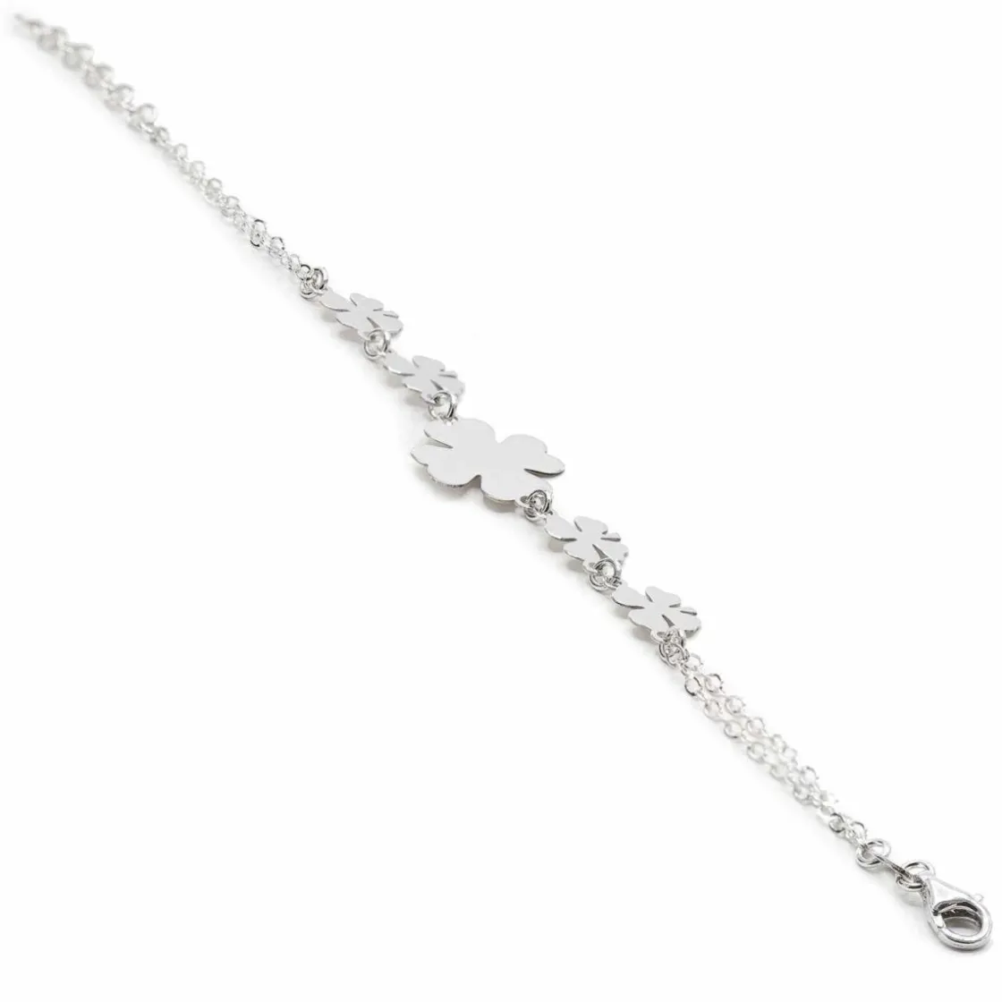 Pulseras Finas | LINEARGENT Pulseras finas de plata diseño múltiple trébol