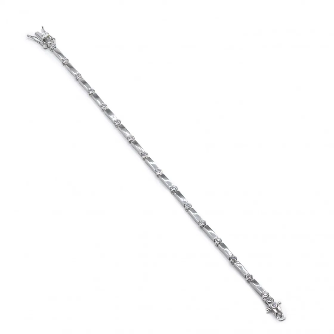 Pulseras Finas | LINEARGENT Pulseras finas de plata diseño múltiples circonitas