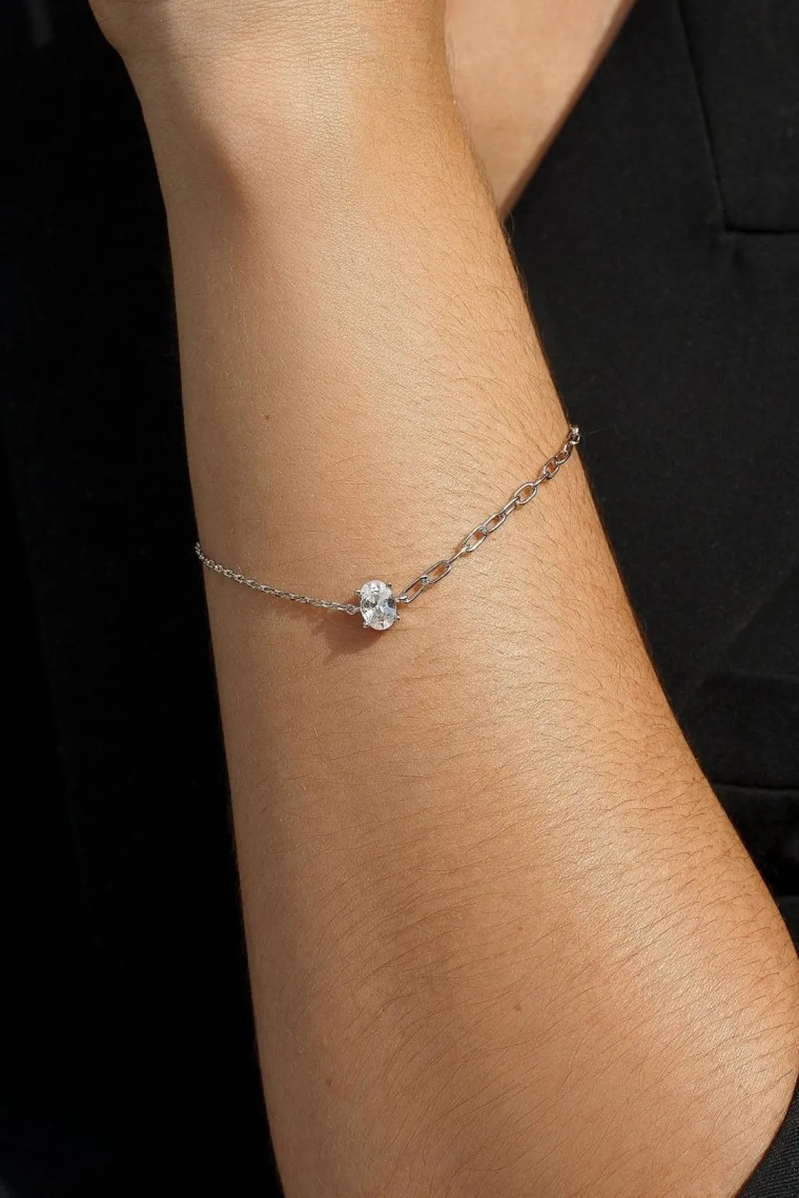 Pulseras Finas | LINEARGENT Pulseras finas de plata diseño oval