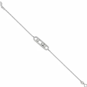 Pulseras Finas | LINEARGENT Pulseras finas de plata diseño triple circonita