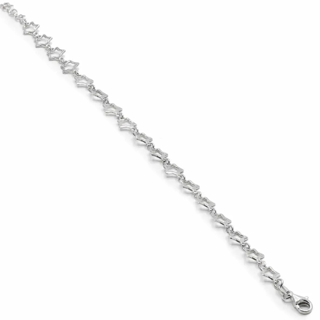 Pulseras Finas | LINEARGENT Pulseras finas de plata lisa diseño múltiples estrellas