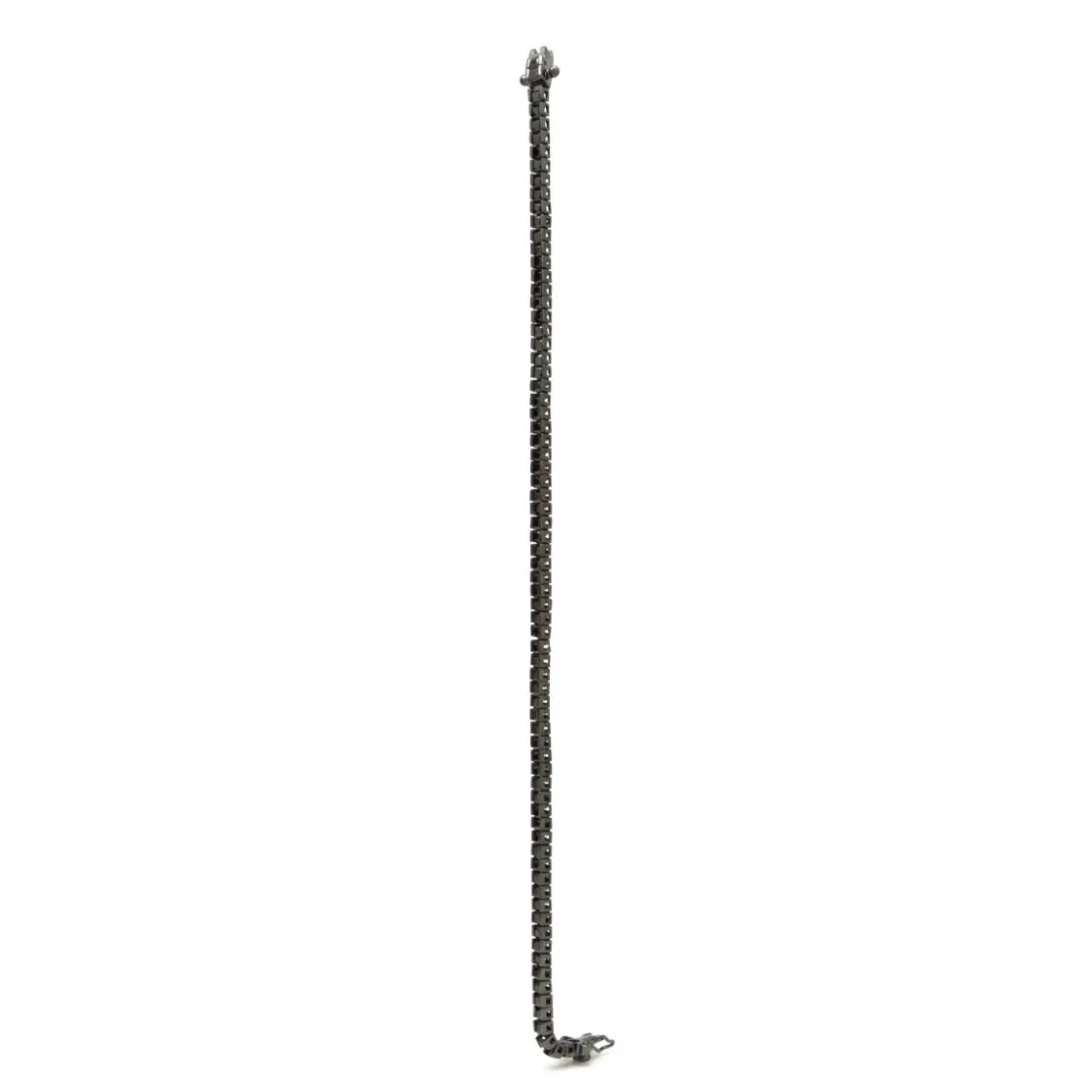 Pulsera Riviere | LINEARGENT Pulseras riviere baño rutenio con circonitas negras