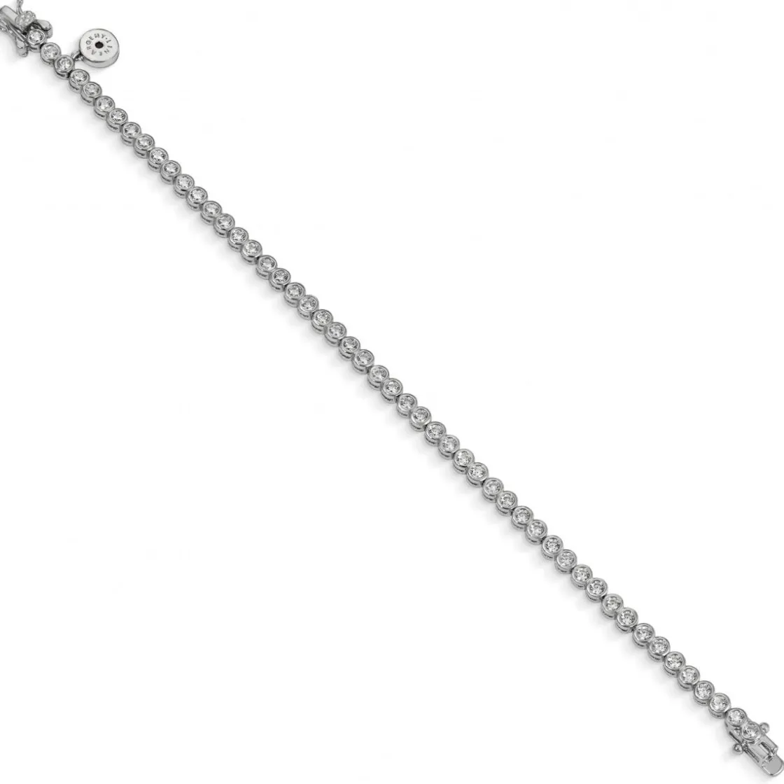 Pulseras Brillantes | Pulsera Riviere | LINEARGENT Pulseras riviere con chatones de circonitas redondos