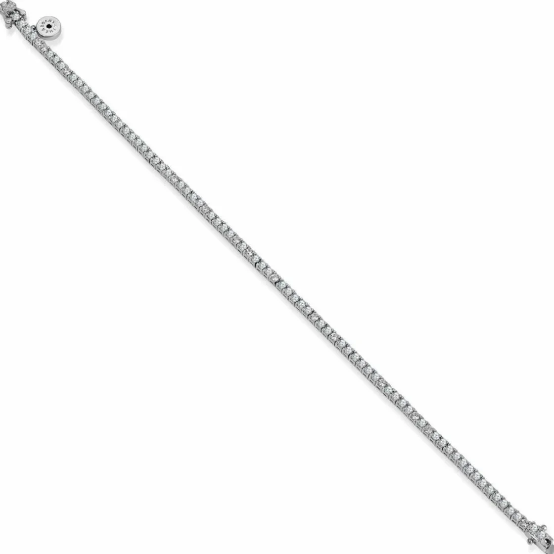 Pulseras Brillantes | Pulsera Riviere | LINEARGENT Pulseras riviere de plata diseño circonitas circulares