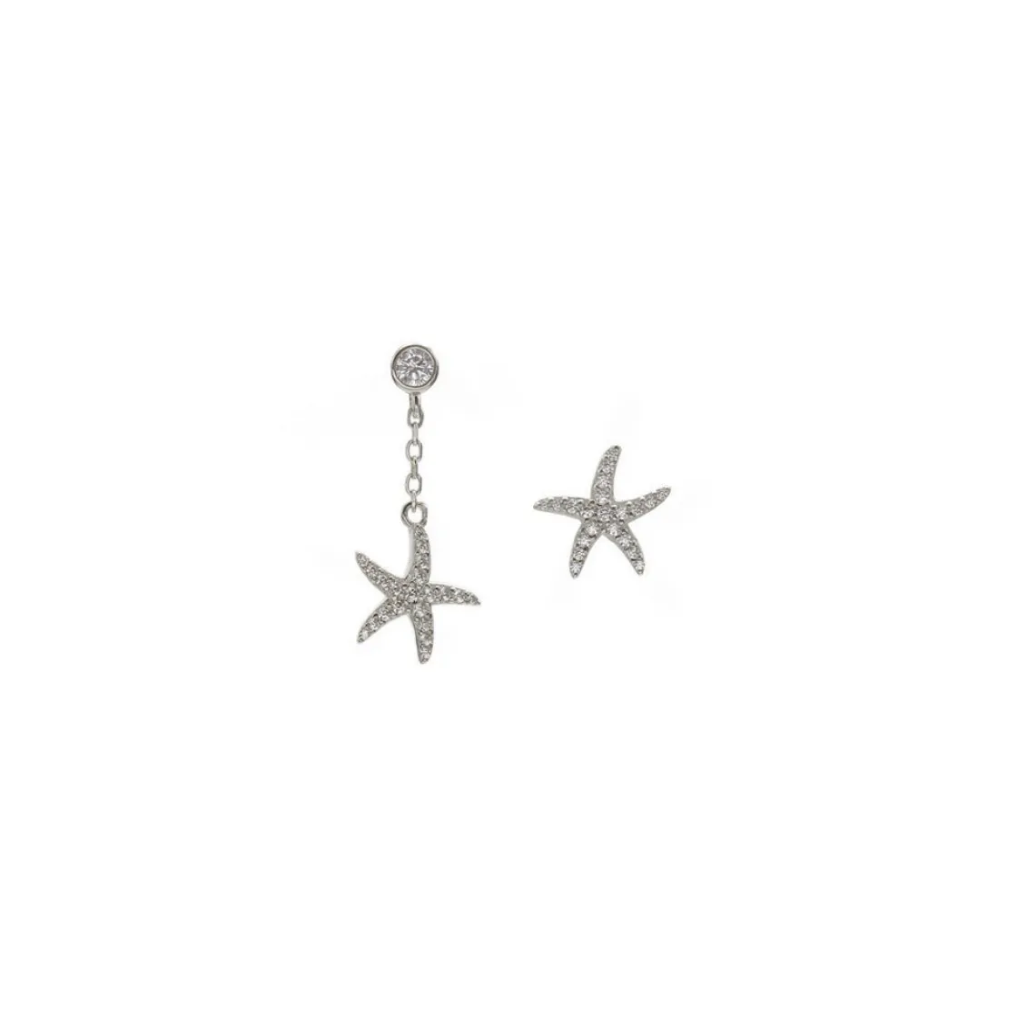 Segundo Pendiente | LINEARGENT Segundo pendiente de plata con charm de estrella de mar